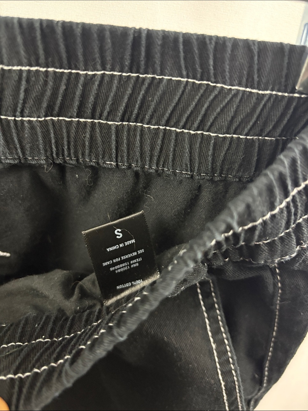 Hot Topic Womens Cargo Skinny Pants Black Pull On‎ Grunge Drawstring Small - Picture 7 of 8